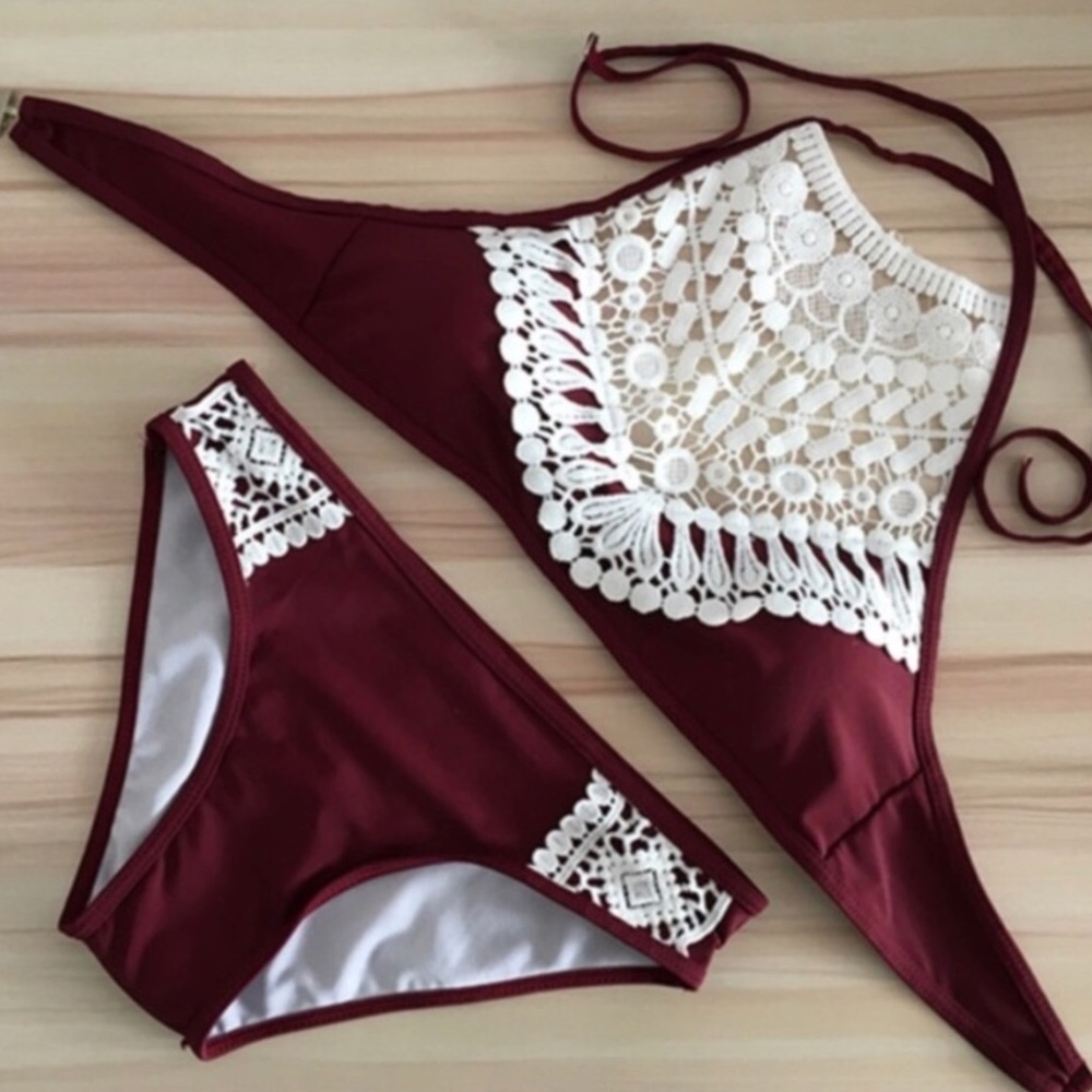 Boho Wine Down Crochet Bikini - Picture 5 of 7